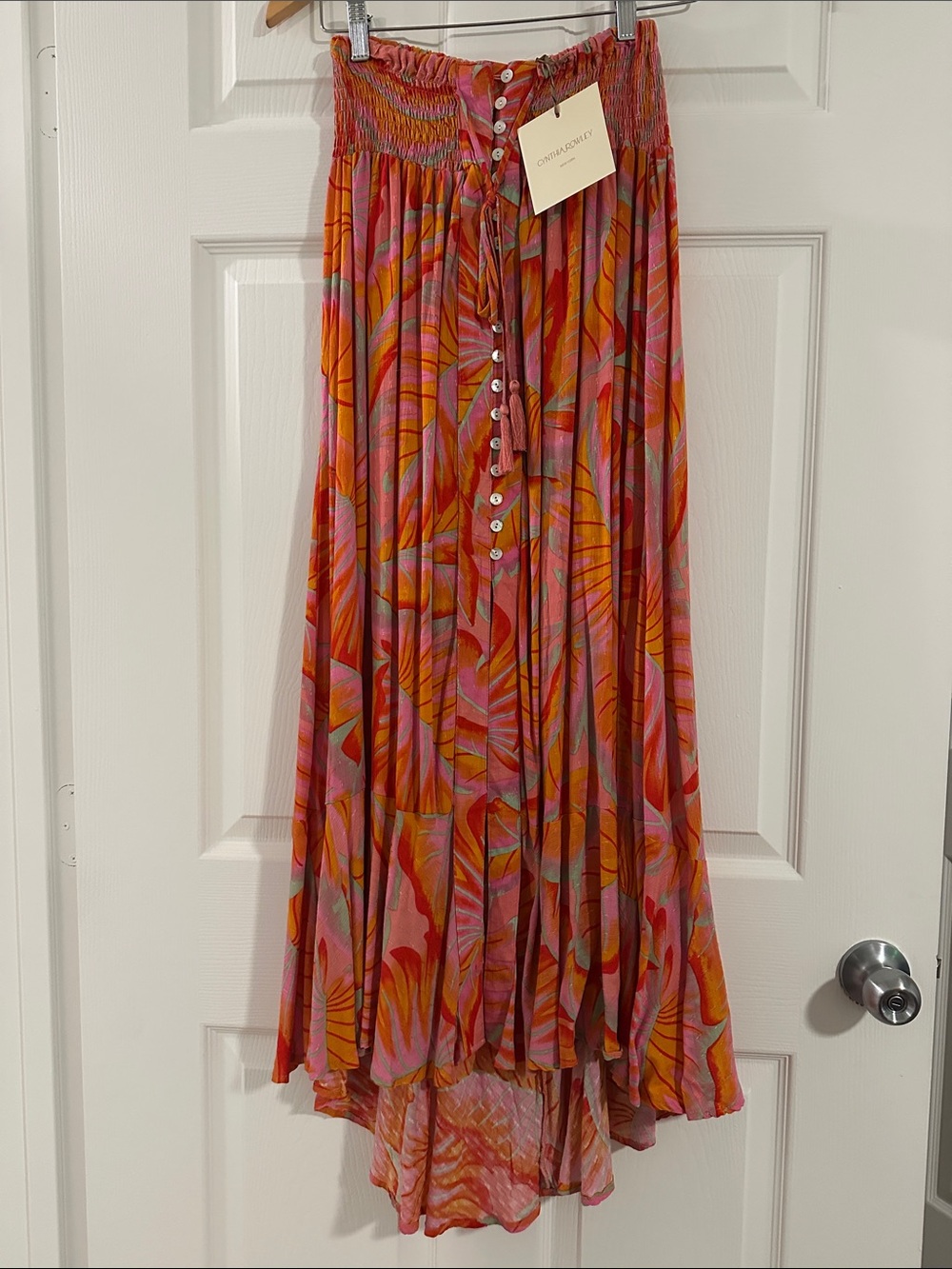 NWT Cynthia Rowley Pink and Orange High-Low Skirt